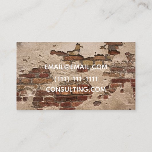 blootgestelde baksteen visitekaartje (Achterkant)