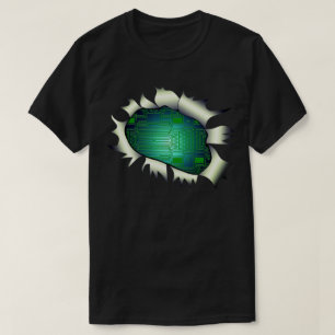 Blootgestelde kringloop Board Chest Engineer T-Shi T-shirt