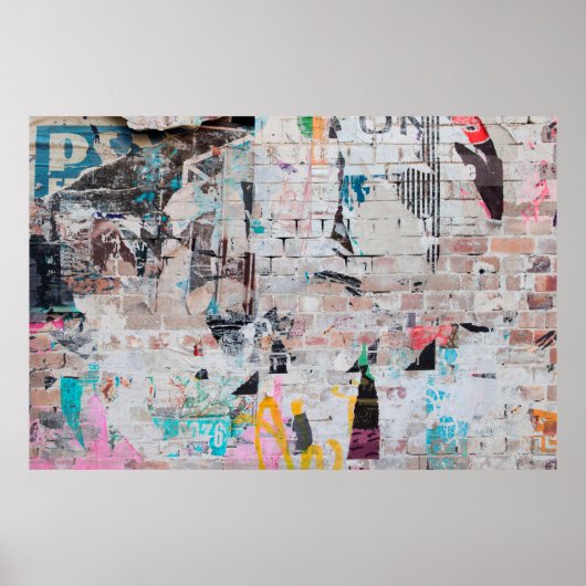 Blootgestelde weersmuur met gescheurde straatpost poster (Voorkant)