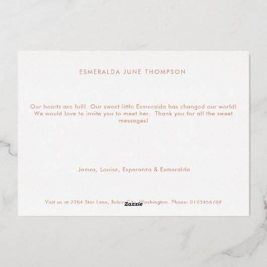 Blootstelling aan Folie met zoete percolaat Aankon Folie Uitnodiging (Achterkant)