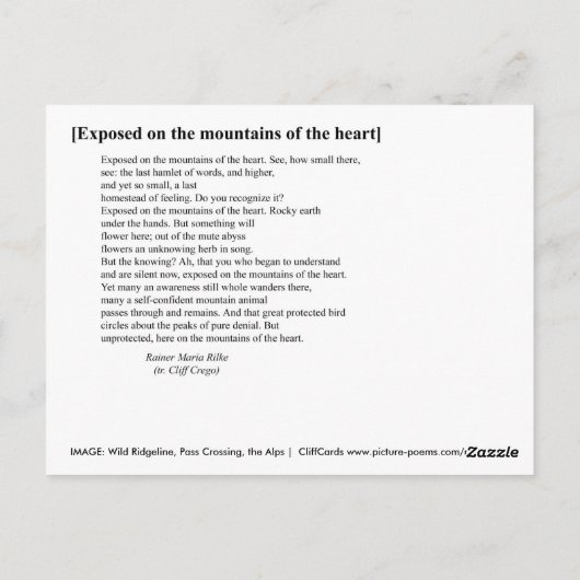 BLOOTSTELLING AAN HET HOOFD BRIEFKAART (Achterkant)