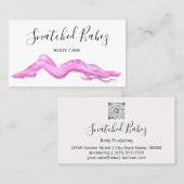 Blootstelling aan lichaamsverzorging QRCODE Roze W Visitekaartje (Voorkant / Achterkant)