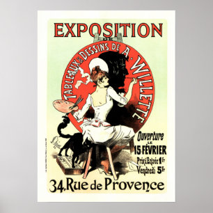 BLOOTSTELLING Schilderen en Jules Cheret Frans Poster