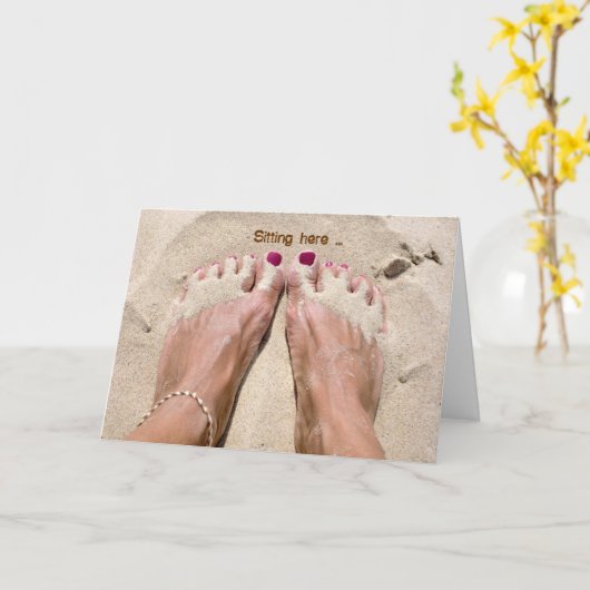 Blootvoets-denkt aan u kaart (Gele Bloem)