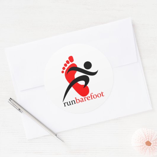 blootvoets ronde sticker (Envelop)