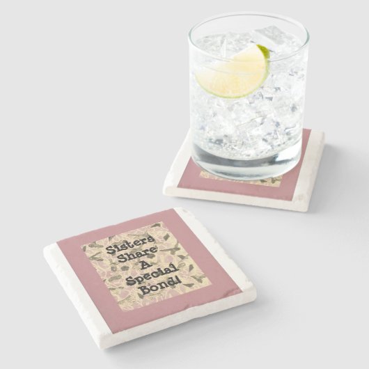 Blootzuster met opgerolde poten stenen onderzetter (Zijkant)