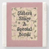 Blootzuster met opgerolde poten stenen onderzetter (Voorkant)