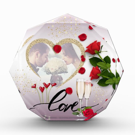 Bloque de fotos personalizado amor con flores fotoblokken (Voorkant)