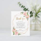 Blos Bloemen bruiloft geometrische dank u post Kaa Briefkaart (Staand voorkant)