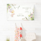 Blos Bloemen Bunny Het is een Meisje Douche Welkom Spandoek (Insitu)