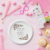 Blos Bloemen Dank u Baby shower Papier Bord (Feest)