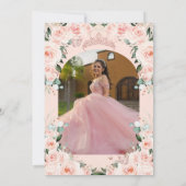 Blos Bloemen Zoet 16 Roos Goud Quinceañera Foto Save The Date (Achterkant)