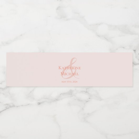 blos-bruiloft waterfles etiket (Enkel label)