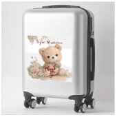 blos bruine beer bloemig aquarel sticker