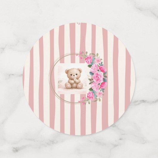 blos bruine teddybeer bloem waterverf confetti (Medium voorkant)