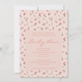 Blos & Perzik Bloemen Bruids Douche Uitnodiging (Voorkant)
