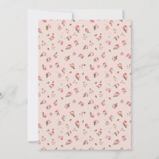 Blos & Perzik Bloemen Bruids Douche Uitnodiging (Achterkant)