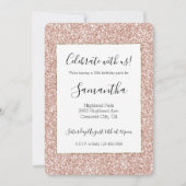 Blos Roze Gouden Glitters Kaart (Voorkant)