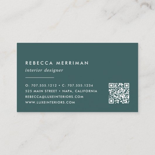 blos | Waterverf Floral QR Code Visitekaartje (Achterkant)