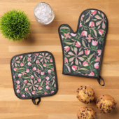 Blosappel Dikbekvink  Ovenwant & Pannenlap Set (Top down)