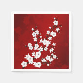 Blosbloesem van rode en witte kersen servet (Voorkant)