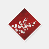 Blosbloesem van rode en witte kersen servet (Hoek)
