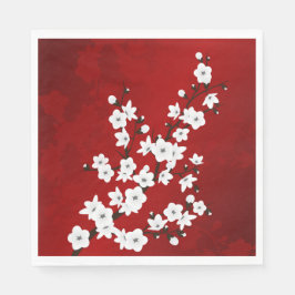 Blosbloesem van rode en witte kersen servet