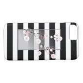 Blosom Flowers Black White Stripes Case-Mate iPhone Case (Achterkant (Horizontaal))
