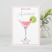 Blosroze en aubergine klassieke cocktail kaart (Staand voorkant)