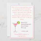 Blosroze en aubergine klassieke cocktail kaart (Achterkant)