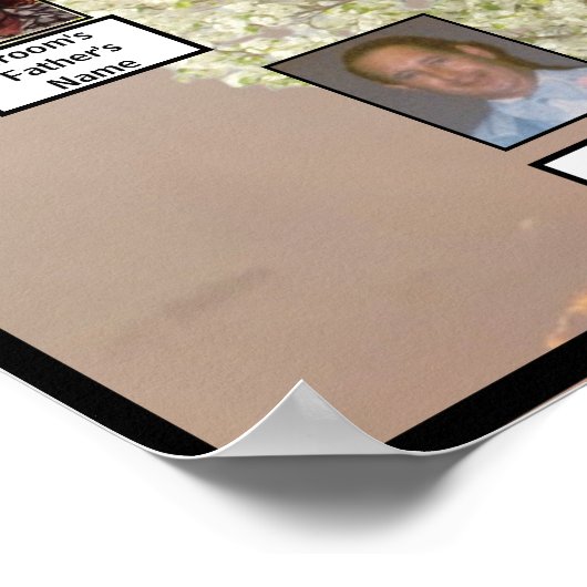 Blossingboom - foto van twee families | Roze zonne Poster (Hoek)