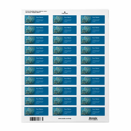 Blossom Almond Tree, Vincent van Gogh. Etiket (Full Sheet)