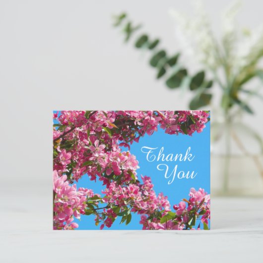 Blossom and Blue Sky Thank You Briefkaart (Staand voorkant)