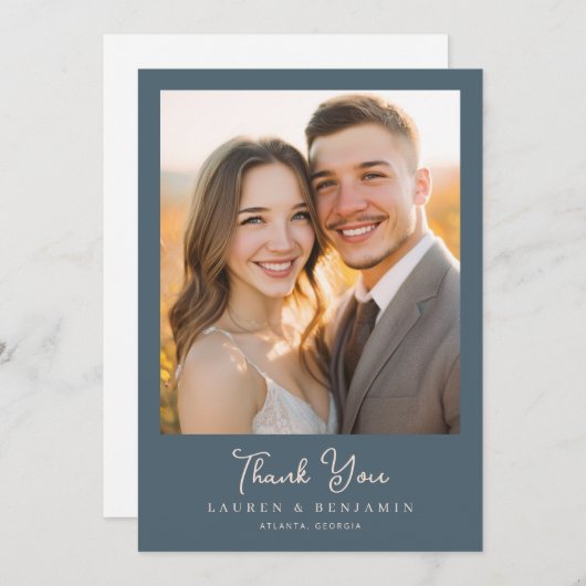 Blossom and Vow Wedding Bedankkaart (Voorkant / Achterkant)