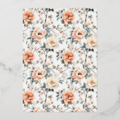 Blossom and Vow Wedding Folie Uitnodiging (Achterkant)