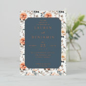 Blossom and Vow Wedding Folie Uitnodiging (Staand Voorkant)