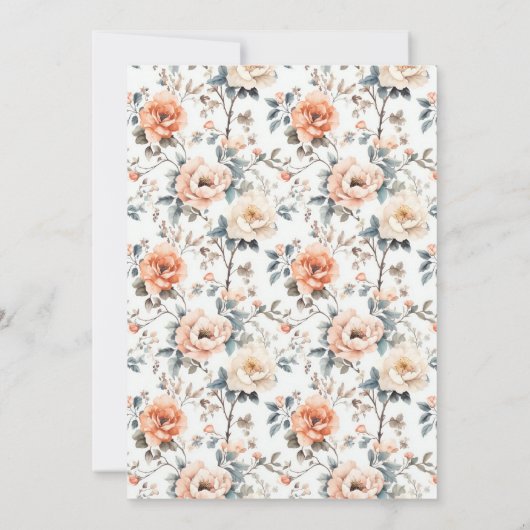 Blossom and Vow Wedding Kaart (Achterkant)