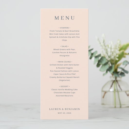 Blossom and Vow Wedding Menu (Staand voorkant)