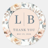 Blossom and Vow Wedding Ronde Sticker (Voorkant)