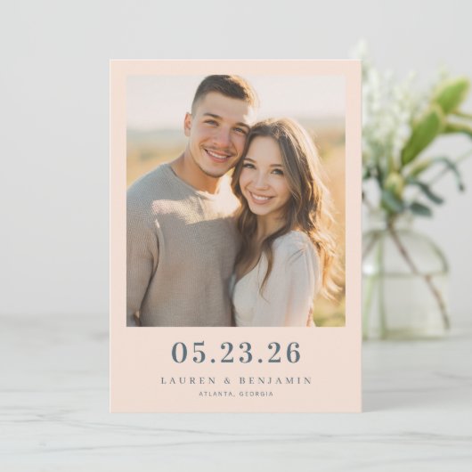 Blossom and Vow Wedding Save The Date (Staand voorkant)