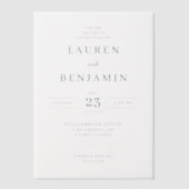 Blossom and Vow Wedding Vellum Uitnodigingen (Voorkant)