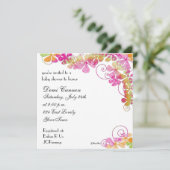 Blossom Baby shower Invitation in Bright Colors Kaart (Staand voorkant)