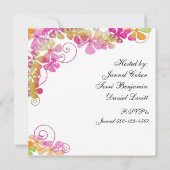 Blossom Baby shower Invitation in Bright Colors Kaart (Achterkant)