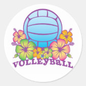 Blossom Beach Volleyball Ronde Sticker (Voorkant)