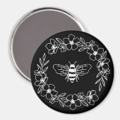 Blossom Bee Wreath in White Magneet (Voorkant / Achterkant)