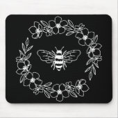 Blossom Bee Wreath in White Muismat (Voorkant)