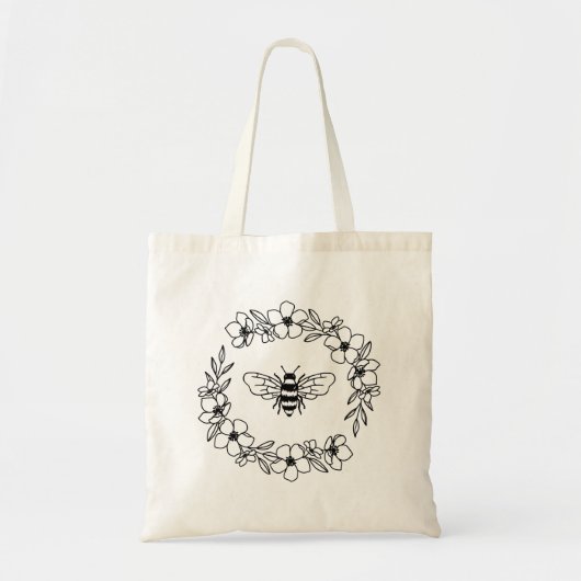 Blossom Bee Wreath Tote Bag (Voorkant)
