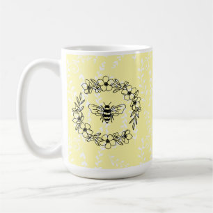 Blossom Bee Wreath Yellow Floral Koffiemok