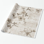 Blossom Beige Gift Wrap Cadeaupapier (Uitgerold)