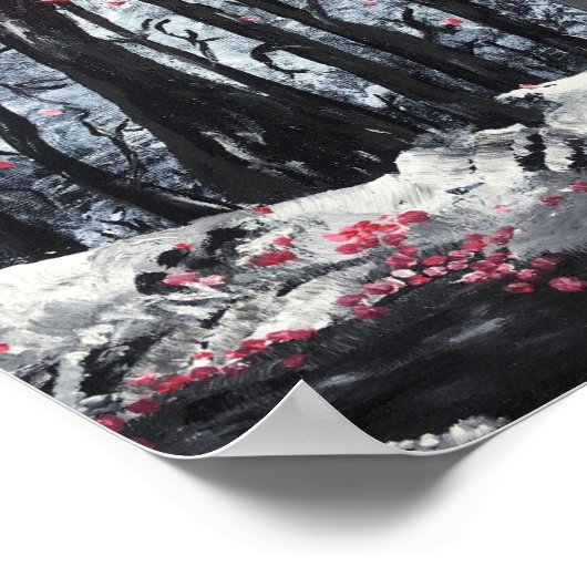 Blossom bij de rivier poster (Hoek)